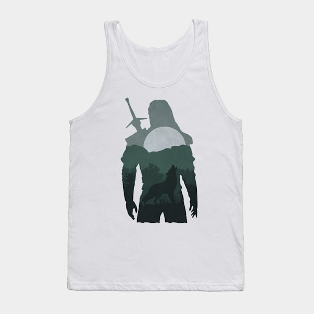 Geralt of Rivia - The White Wolf Tank Top by shewantedstorm